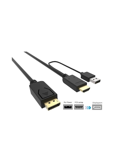 Hdmi To Displayport 2 Metre Çevirici Dönüştürücü 4413P Adaptor Ka