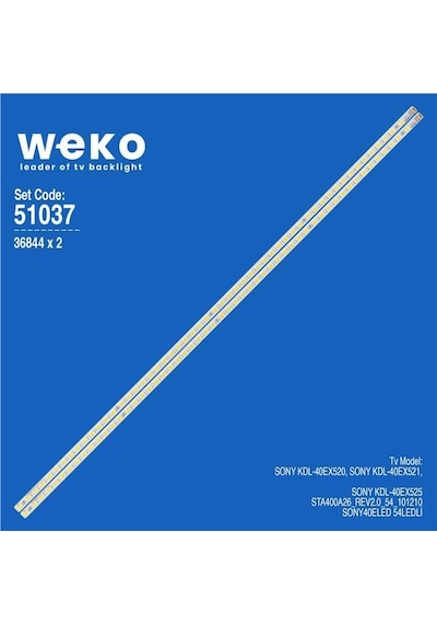 Sony Kdl-40ex520 40'' 2 Adet Tv Led Bar Tvnizin İçindeki Led Barla Aynısı Olduğunu Görmeden Almayınız. Led Bar Ürünlerinde Paket Açıldığında İade Kabul Edilmemektedir.