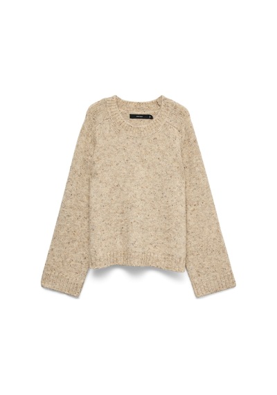 Vero Moda Bej Kadın Bisiklet Yaka Kazak Vmıngrıd Ls O-neck Pullover Boo Krem
