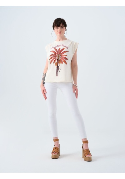 LOFT Regular Fit Kadın Tshirt K.kol Lf2039025 Q1.v1 Ekru