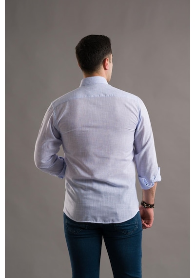 Evrytime Slimfit Bitik Kare Yaka Düğmeli Uzun Kol Erkek Yazlık Gömlek 001