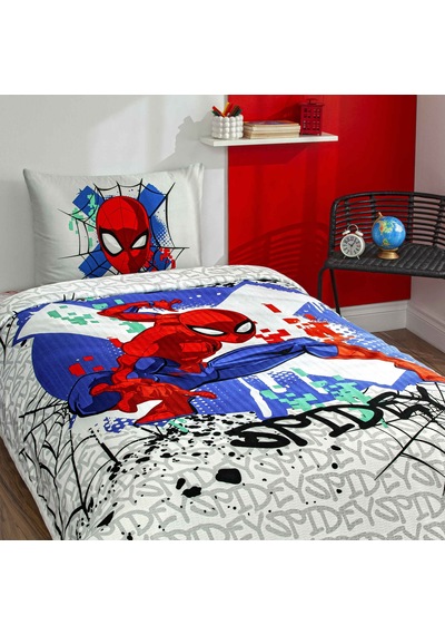 Taç Lisanslı Spiderman Action X Pamuk Tek Kişilik Pike Takımı 000000001000051391 Çok Renkli