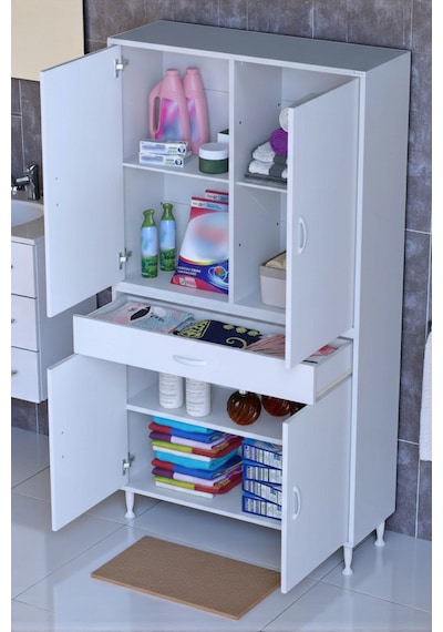 Eliusta Luma Kapaklı & Çekmeceli Banyo Dolabı 90 Cm Genişlikte Beyaz Dolap 90x173x32,5 Cm Depolama Dolabı Beyaz Eliusta Luma Kapaklı & Çekmeceli Banyo Dolabı 90 Cm Genişlikte Beyaz Dolap 90x173x32,5 Cm Depolama Dolabı Beyaz