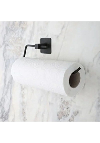 Kendiliğinden Yapışkanlı Siyah Paslanmaz Metal Rulo Havluluk Aparat Siyah Diğer