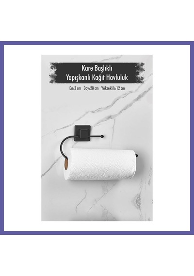 Bezos Yapışkanlı Kare Başlıklı Siyah Kağıt Havluluk Nıda