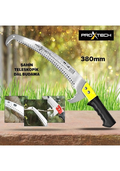 Proxtech Kartal Teleskopik Sap Takmalı 380mm Budama Testeresi 180mm Katlanır Budama Testeresi Cep