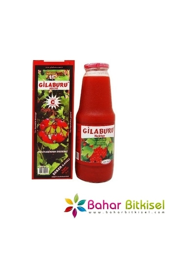 Kayseri Pazarı Gilaburu Nektarı 1000 ML Cam Şişe Şekersiz
