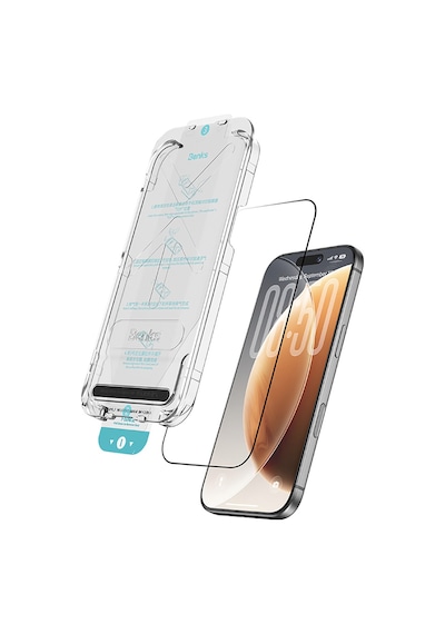 İphone 17 Pro Max Uyumlu Benks Omniwarrior Eye-friendly Cam Ekran Koruyucu Uygulama Aparatlı Şeffaf