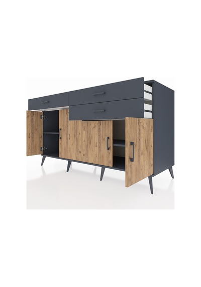 Kronos Konsol 2 Raflı 3 Çekmeceli 4 Kapaklı 176x59x99 Antrasit-ça Antrasit-çam/antrasit Kronos Konsol 2 Raflı 3 Çekmeceli 4 Kapaklı 176x59x99 Antrasit-ça Antrasit-çam/antrasit