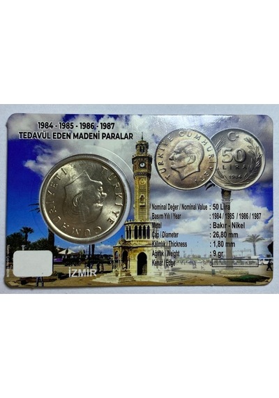 1986 Yılı 50 Lira Özel Açıklamalı Kitinde Çil