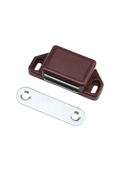 Mıknatıslı Plastik Mobilya Kapak Kilidi 36x25x15mm - Kahverengi