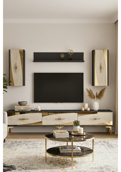Tvr1813atg - Elips Tvr180 Ünitesi Takım Antrasit - Traverten - Gold 180cm Tvr1813atg - Elips Tvr180 Ünitesi Takım Antrasit - Traverten - Gold 180cm
