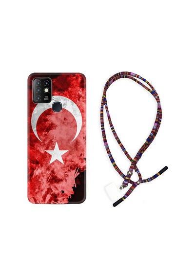 Infinix Hot 8 Kılıf Rasta Boyun Askılı Şanlı Türk Bayrağı 3 1395