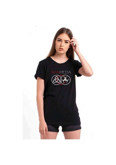 The100 Wanheda Baskılı Siyah Kadın Tshirt