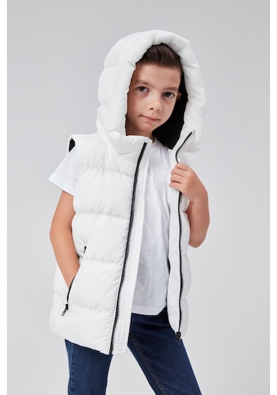 Benitto Kids Kapüşonlu Erkek Çocuk Şişme Yelek 51311 Beyaz