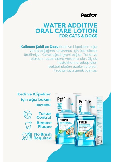 Kedi Ve Köpekler Ağız Bakım Losyonu 250 Ml X2 Adet