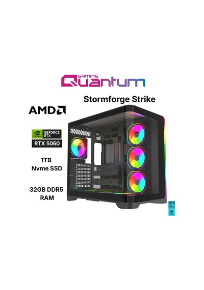 Quantum Gaming Stormforge STRIKE R5-7500F 32 GB 1 TB NVMe SSD 8 GB RTX5060 Free Dos Masaüstü Oyuncu Bilgisayarı