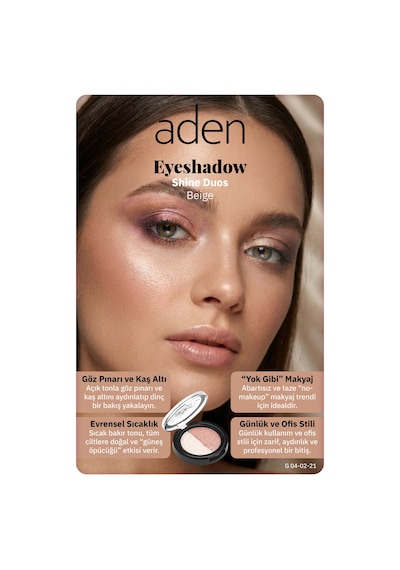 Aden Eyeshadow Shine Duos - Işıltılı Göz Farı İkilisi Beige Bej 0