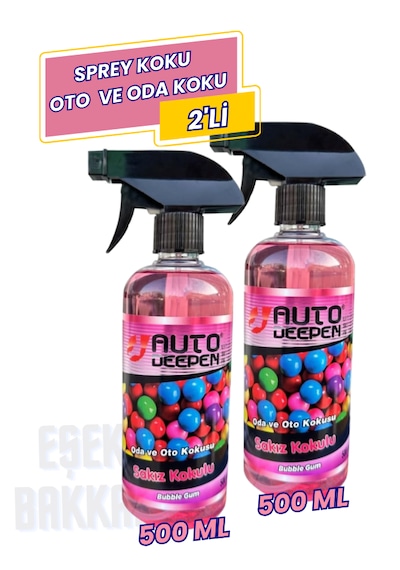 2'li Sakız Kokulu Sprey Oto Koku Oto Parfüm Araba Kokusu 2x500ml