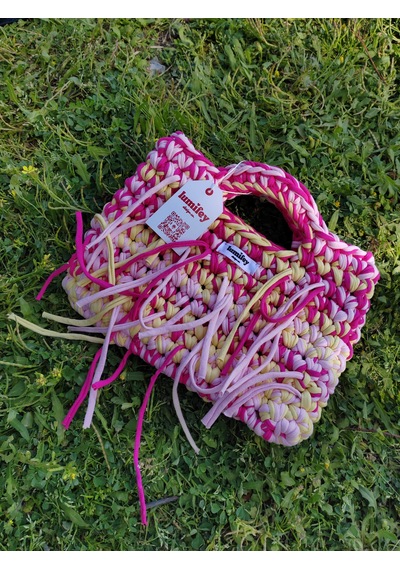 Lumifey Design Viva - El Örgüsü Püsküllü El Çantası Pembe & Güneş Sarısı Bohem Çanta Açık Pembe - Koyu Pembe - Sarı Lumifey Design Viva - El Örgüsü Püsküllü El Çantası Pembe & Güneş Sarısı Bohem Çanta Açık Pembe - Koyu Pembe - Sarı