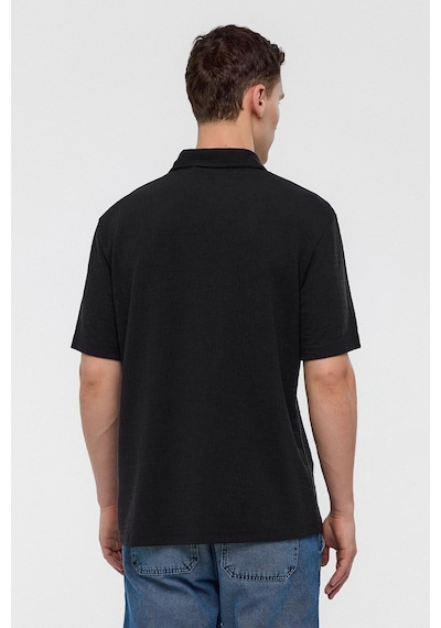 Backandbond Siyah Regular Fit Örme Gömlek