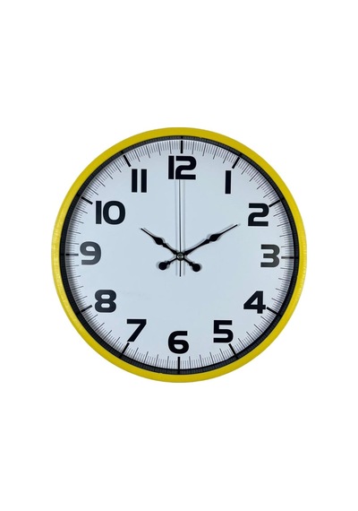 Dekoratif 36 Cm Sarı Duvar Saati Diğer