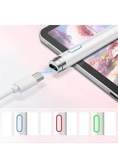 Samsung Uyumlu Galaxy A8 X200 Şarjlı Aktif Stylus Kalem Hassas Uç Not Alma & Çizim İçin