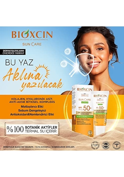 Bioxcin Sun Care Akneye Eğilimli Ciltler İçin Güneş Kremi 50 Spf - Akne, Dry Touch, Mat 50 Ml