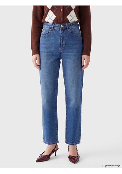 Lcw Comfort İndigo Straight Fit Kadın Jean Pantolon