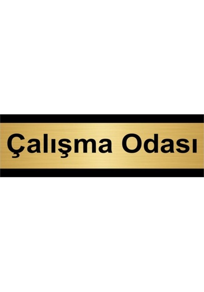 Çalışma Odası 5x20cm Altın Renk Metal Yönlendirme Levhası