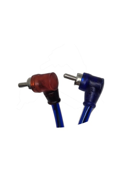 5 Metre 2 Rca To 2 Rca Oto Amfi Kablosu - Şeffaf Mavi Ses Aktarım Kablosu - Kırmızı Mavi Tos Fiş
