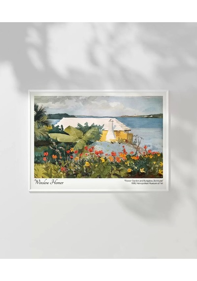 Çerçevesiz Poster Winslow Homer Çiçek Bahçesi Ve Bungalov