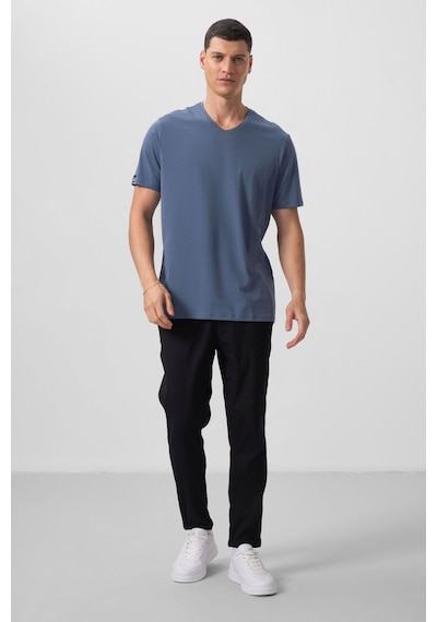 Tommylife Tommy Life Petrol Basic Kısa Kol Standart Kalıp V Yaka Erkek T-shirt - 87912 PETROL