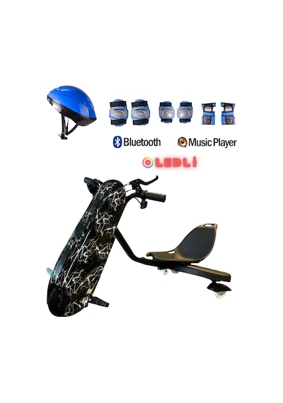 Citymate Drift Car Elektrikli Kaykay Bluetooth Dirift Kar Hoverboard Scooter + Koruma Ekipmanı D02