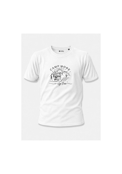North Whiskers "camp More Worry Less" Karavan Baskılı %100 Pamuklu Lacivert Kamp Tişörtü Beyaz - 875667405 Beyaz - 875667405 Beyaz