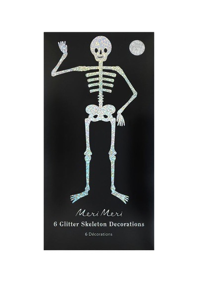 Meri Meri - Halloween - Simli Eklemli İskelet Süsleri 6'lı 0 - 99