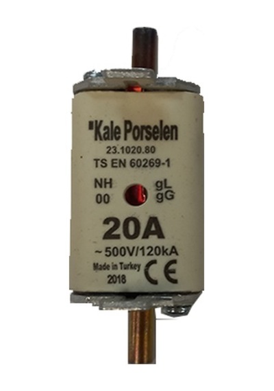 Voltrano Kale Porselen 20a 00 Boy Bıçaklı Sigorta Buşonu Nh00