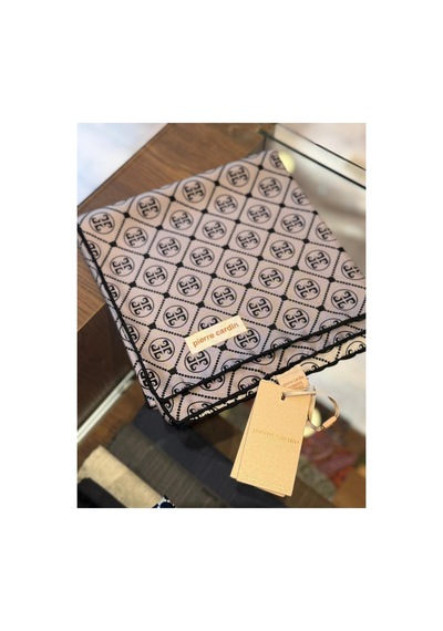 Pierre Cardin Logo Desen Tivil İpek Eşarp Gri/siyah - 914 Gri/siyah - 914