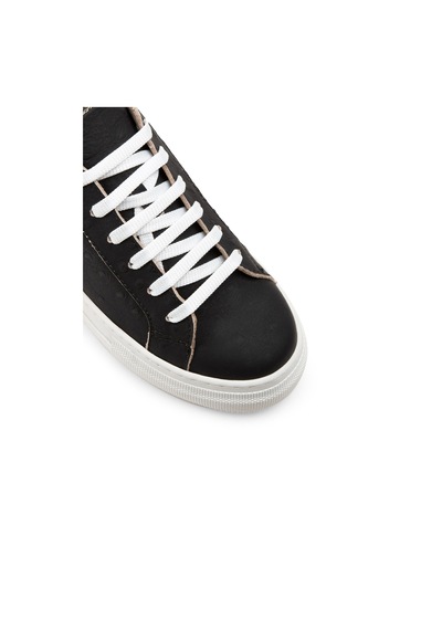 Deery Hakiki Nubuk Siyah Puantiyeli Sneaker Kadın Ayakkabı - Z1681Zsyhc05 Siyah