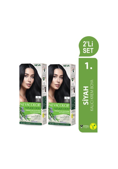 Neva Color Natural Color Saç Boyası 1 Siyah 2'li Set