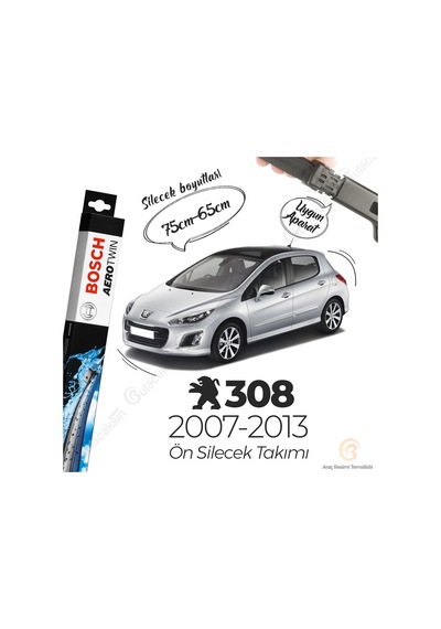 Peugeot 308 Ön Muz Silecek Takımı 2007-2013 Bosch Aerotwin