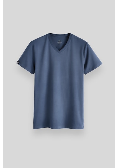 Tommylife Tommy Life Petrol Basic Kısa Kol Standart Kalıp V Yaka Erkek T-shirt - 87912 PETROL