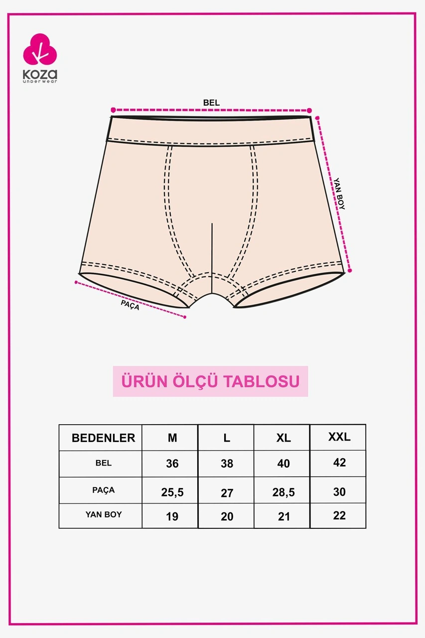 Koza İç Giyim Erkek 2'li Pamuklu Likralı Lastikli Boxer 9177 Lacivert