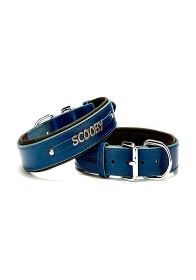 Doggie Deri İsimlikli Boyun Tasması Royal Blue Sbt 3515 L
