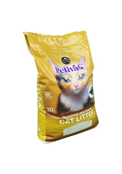 Petiva Süper Premium Aktif Karbon Topaklaşan Bentonit Kedi Kumu 20 L