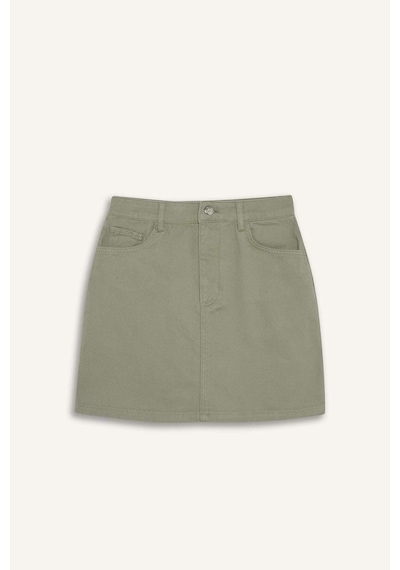 DeFacto Coool Normal Bel Gabardin Mini Etek E5346AX25SPGN497 Yeşil