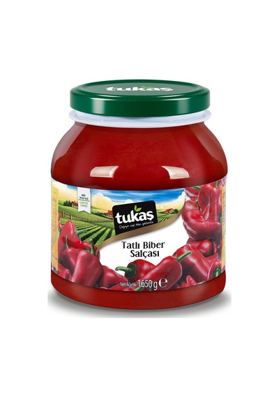 5 Adet Tukaş Tatlı Biber Salçası Cam Pet 1650 G