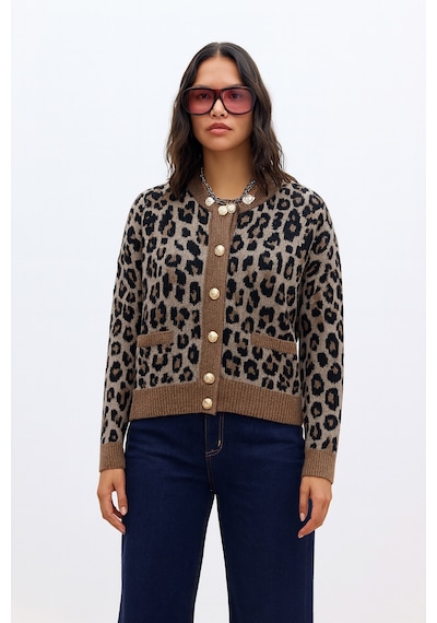 Fashion Friends Bayan Hırka 25k0083k1 Leopar Leopar