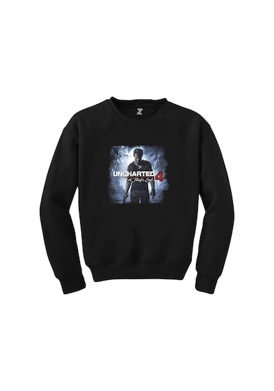 Uncharted 4 Nathan Drake Poster Siyah Sweatshirt