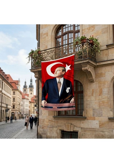 İstikbal Göklerdediratatürk Ve Türk Bayrağı Poster Bayrak Premium Raşel Kumaş Ata36 Diğer